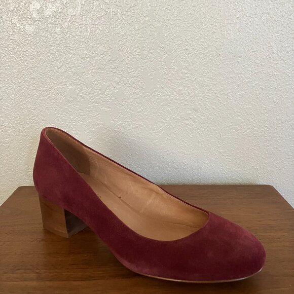Madewell Low-Heel Pump in Suede Us Size 6.5 Dark Merlot - Picture 2 of 5